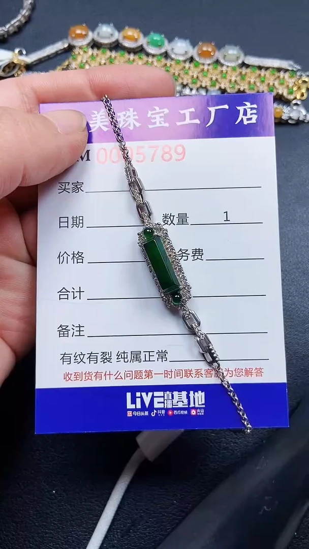 颈饰银S925镶嵌翡翠5789