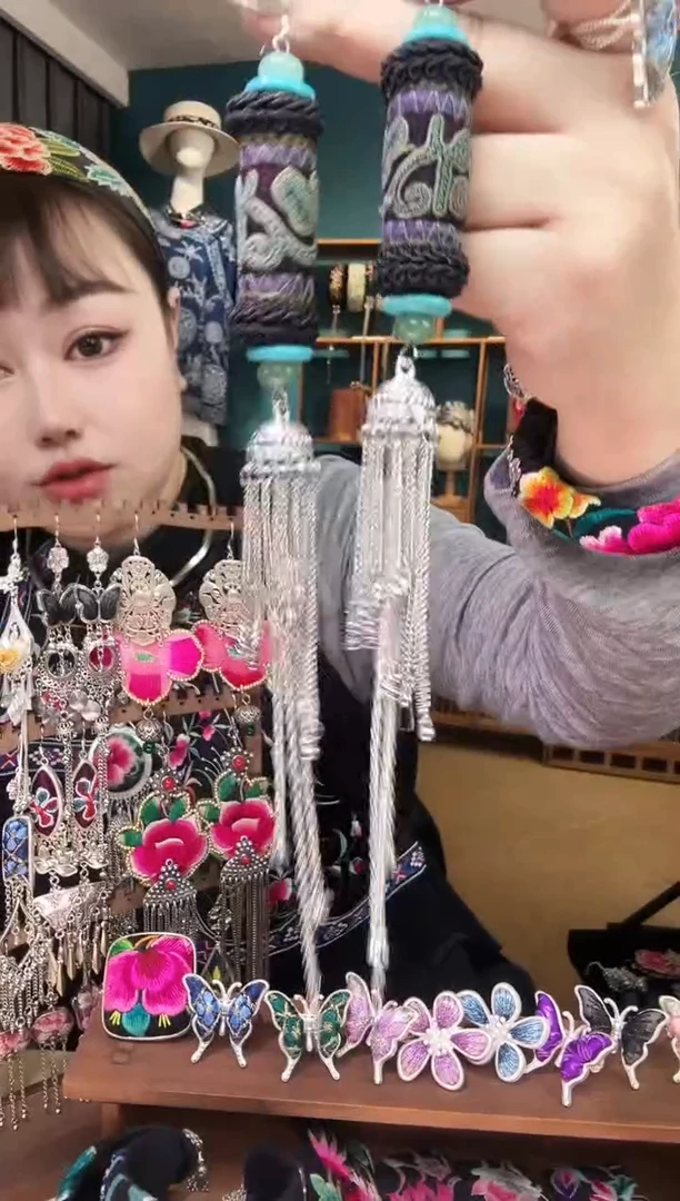 刺绣纯手工民族风刺绣耳环