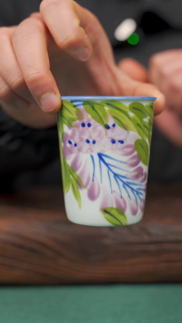 【闪购商品】瓷片18景德镇杯釉下手工手绘瓷器