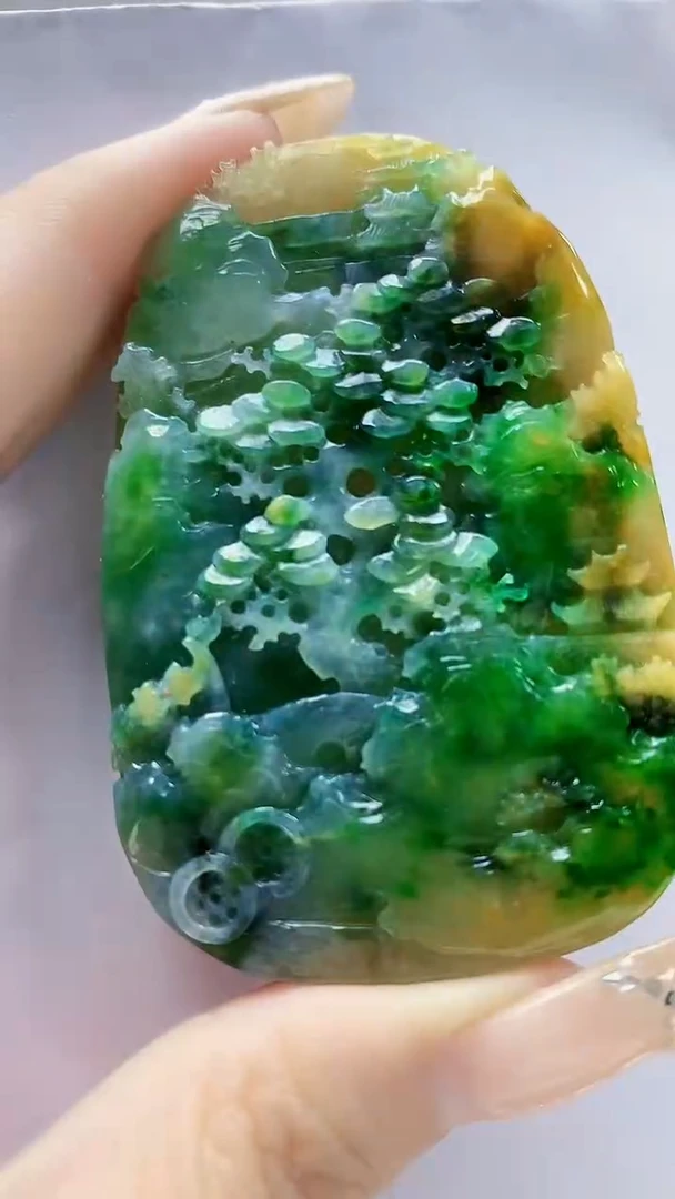 未镶嵌定制翡翠5145DD-毛货挂件90