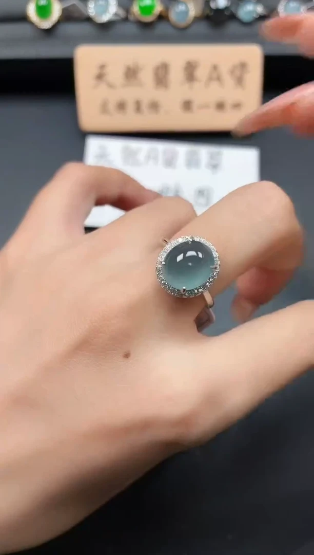 银S925镶嵌戒指翡翠111