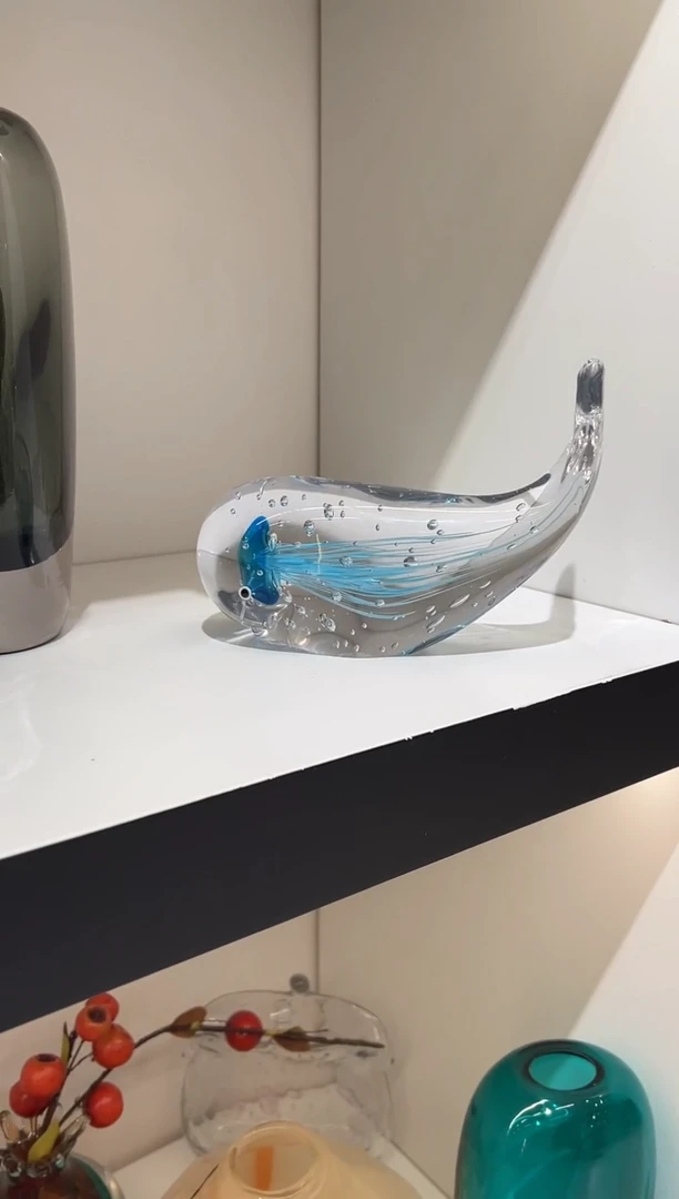 琉璃气泡小鲸鱼摆件