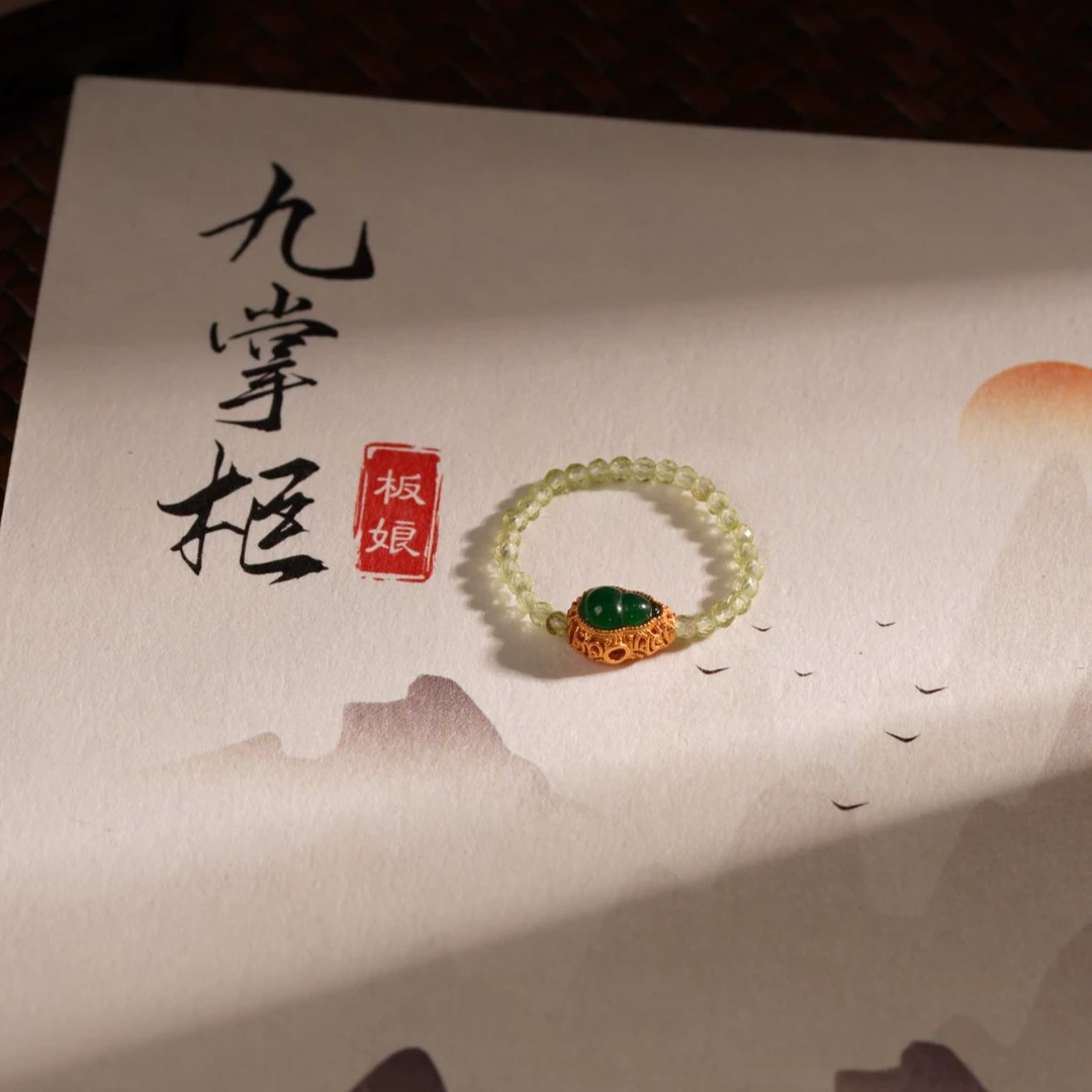 【板娘甄选】天然翡翠戒指橄榄石设计款—S925银镶嵌
