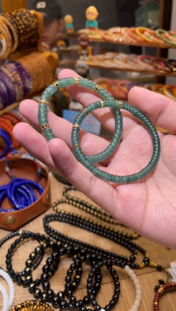 未镶嵌手串翡翠@****༒翡翠药片手串