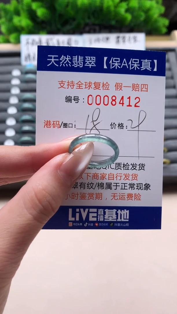 未镶嵌戒指翡翠天然8412