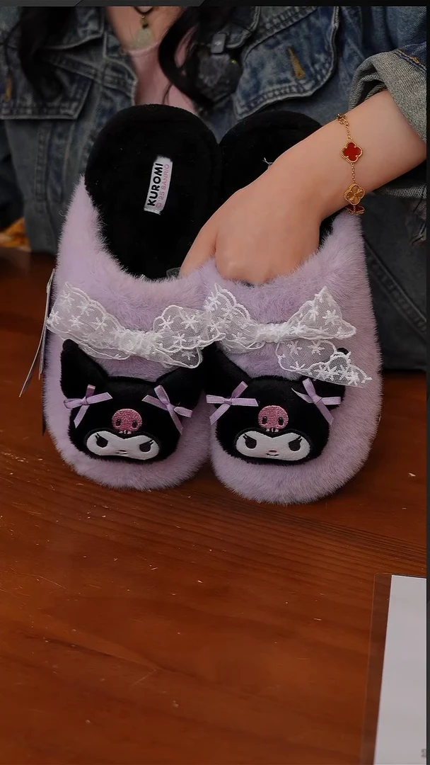 陶110--三丽鸥女款棉拖   紫色库洛米（（40-41）