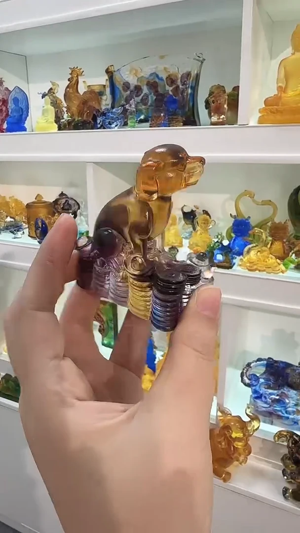 手工艺品琉璃狗狗