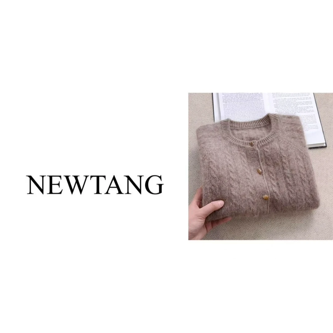 【浮梦】1194 100%羊毛圆领毛衣外套女新款高级感软糯针织开衫