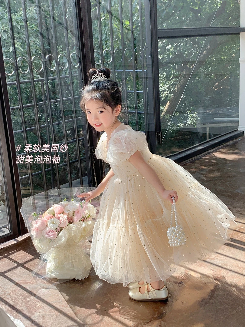 女童连衣裙2025夏装新款儿童公主裙宝宝裙子洋气夏季甜美连衣裙