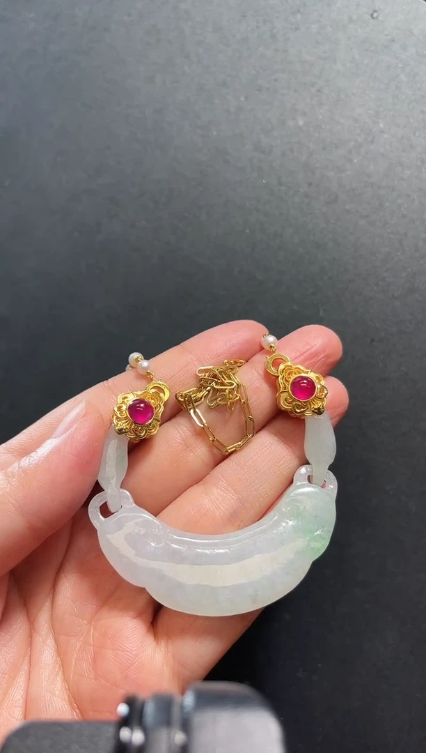 【闪购商品】翡翠项链18K金镶嵌支持48小时鉴赏