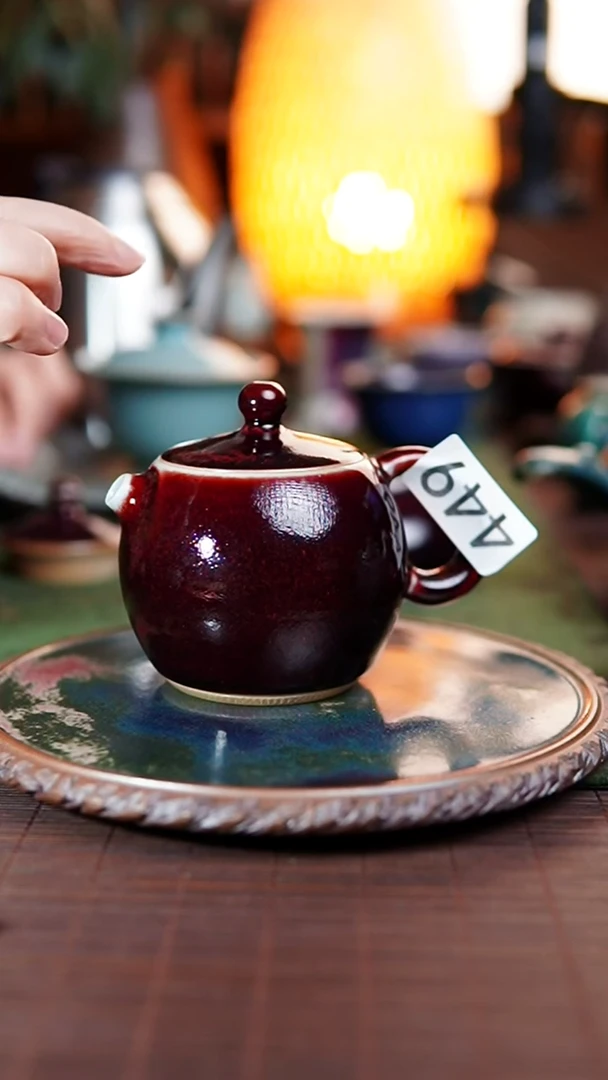 499 西施壶 经典红釉 钧瓷