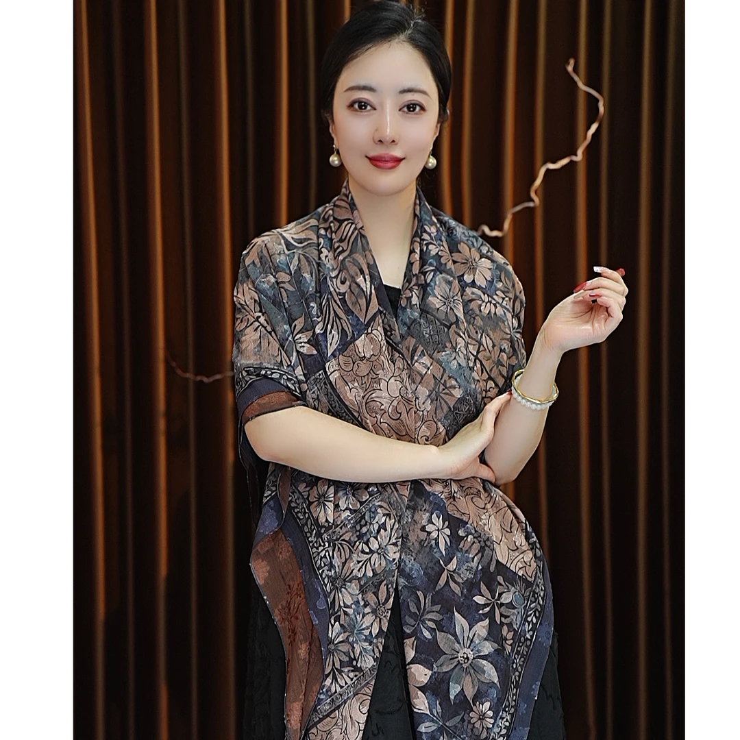 【暮光】140*140手工剪花大方巾围巾女士披肩百搭双面戴中国风复古