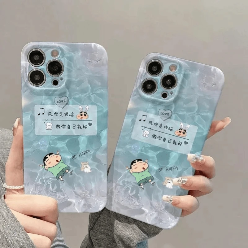 夏日泳池小新适用苹果16华为小米vivo oppo荣耀100手机壳菲林男女