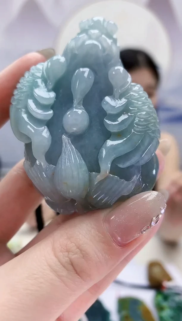 未镶嵌定制翡翠奈****粥4812jw-毛货挂件93