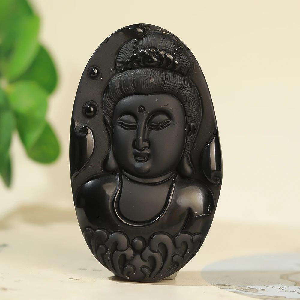 JF3902玉石珠宝精选黑曜石吊坠