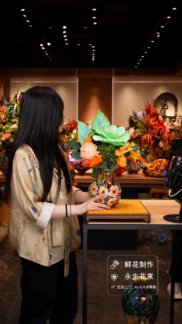 琉璃手工艺品手工花器花束空运包邮送货上门-以图片为准