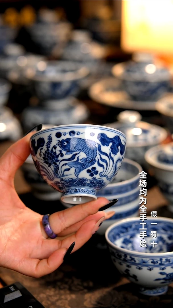 景德镇全手工手绘柴窑茶器福利