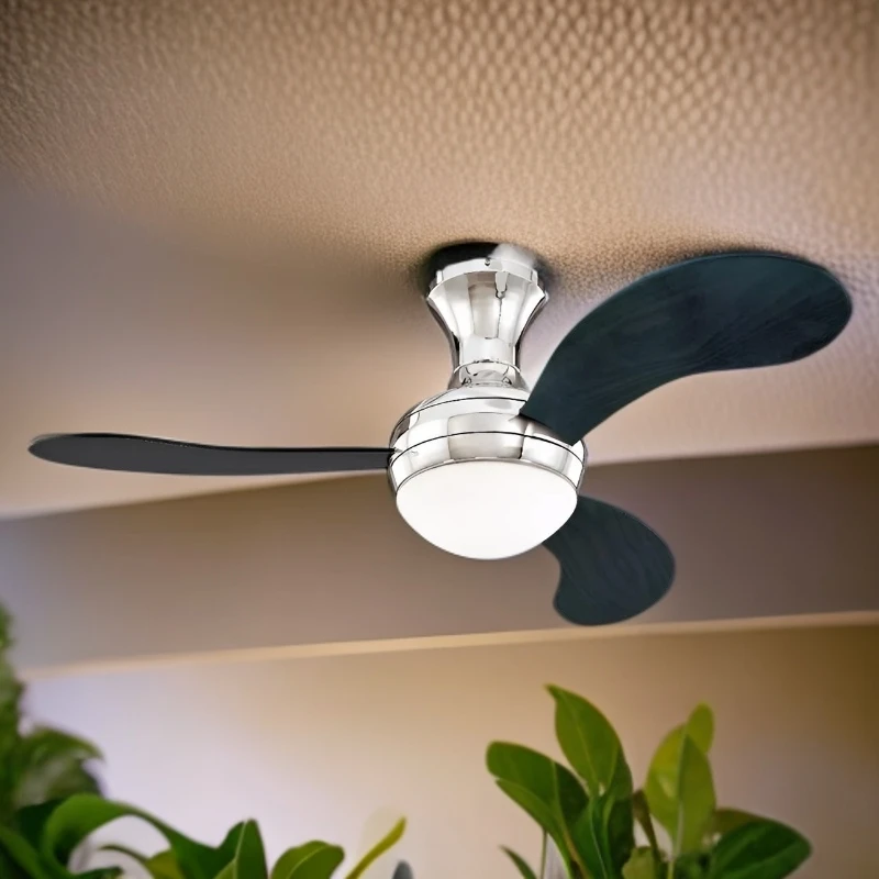 （不带遥控/无灯泡）CRC002-CR绿色风扇灯65W112cm库存尾货（新三楼）