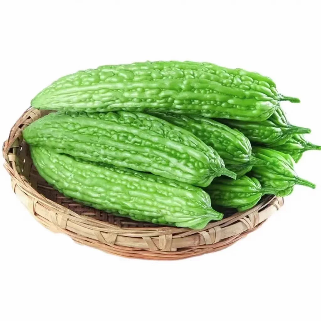 农家新鲜苦瓜集市现收