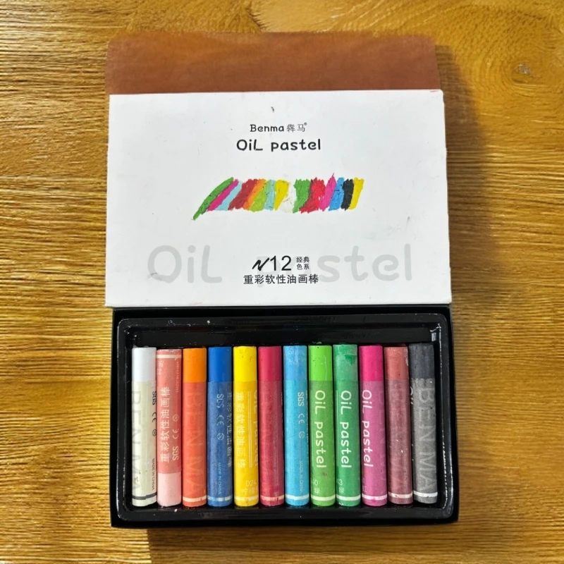 benma 重彩油画棒12色蜡笔学生绘画用