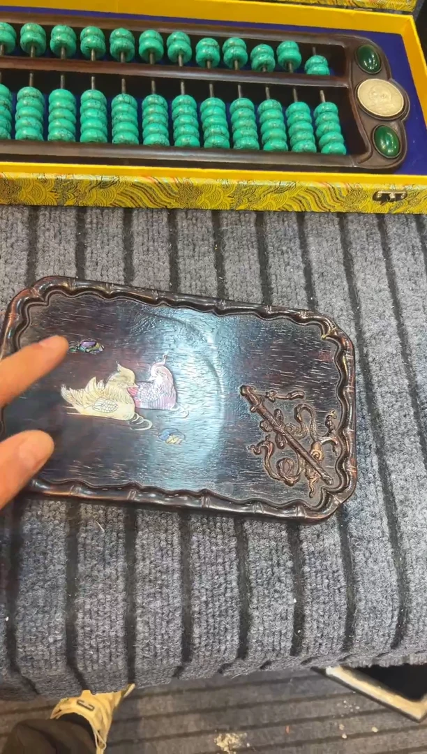 檀香紫檀（小叶紫檀）鸳鸯茶盘