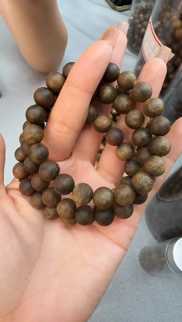 沉香手串1011白奇沉浮圆珠单圈多样性发一