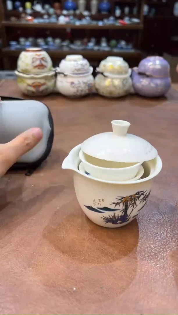 真的很便宜超好看会开片的旅行茶具