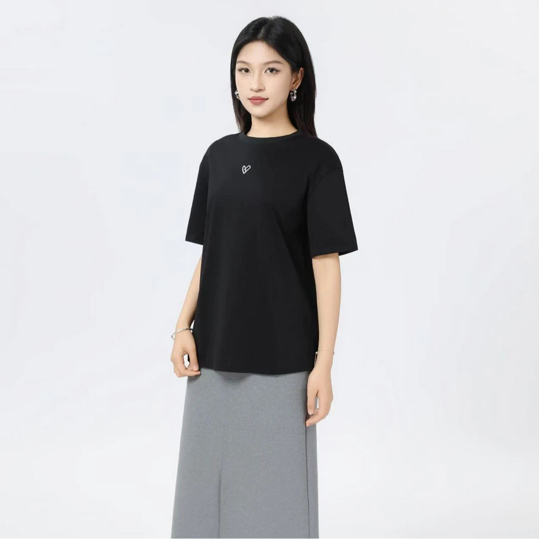 GIRDEAR/哥弟130091 夏季新款时尚百搭常规款宽松休闲简约圆领T恤