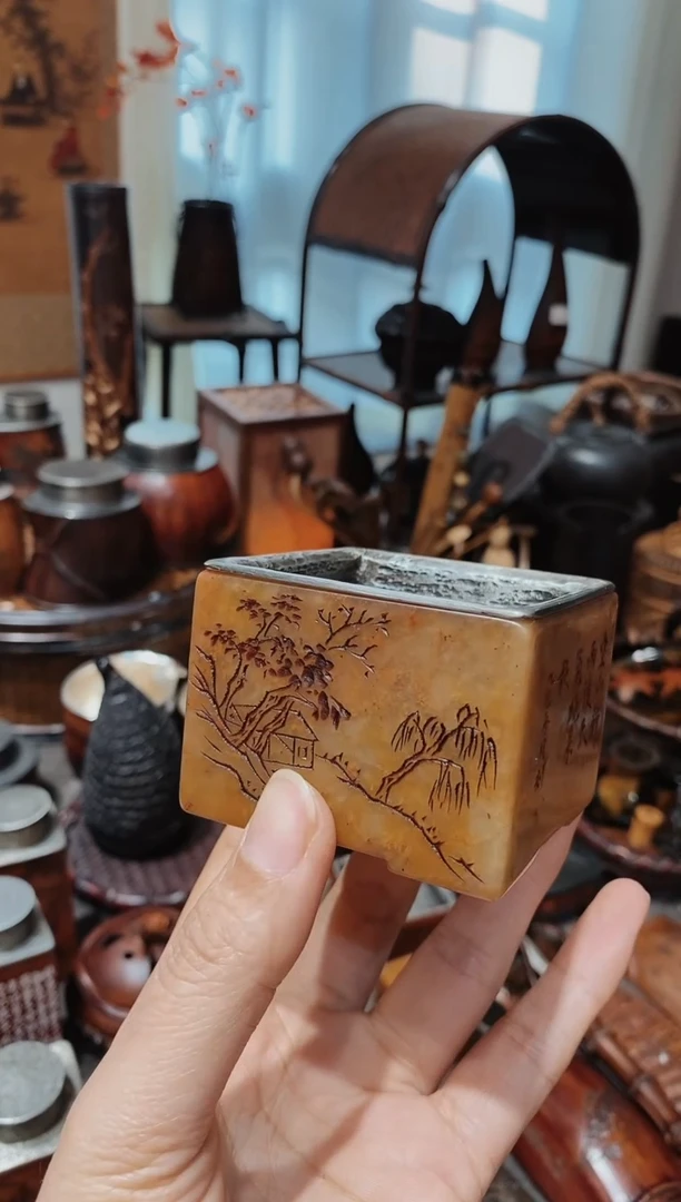 见*山寿山石精品雕刻建水