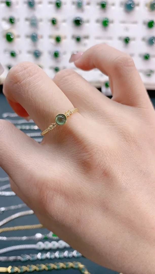 【闪购商品】翡翠戒指银S925镶嵌天然翡翠