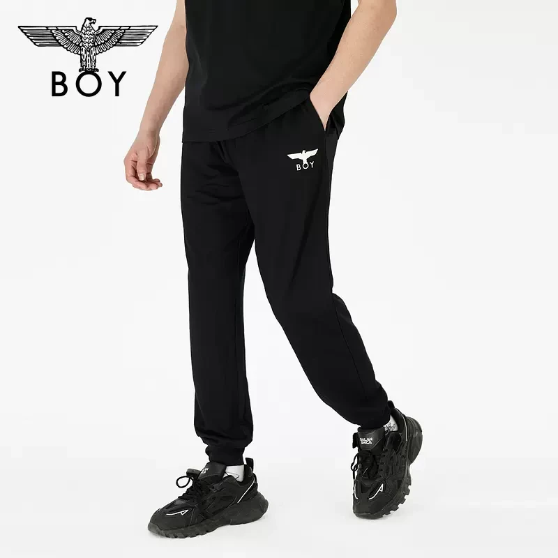 BOYLONDON潮牌休闲裤男女同款夏季新款轻薄百搭黑色长裤  N15002