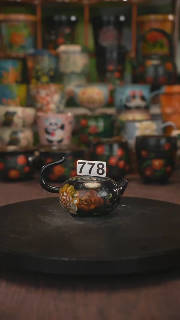 紫砂油画手绘釉下彩778