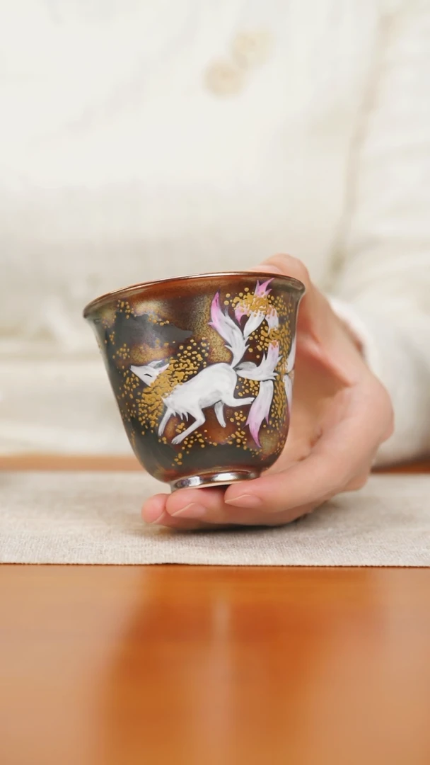 【闪购商品】景德镇正春堂裸烧九尾狐铃铛杯