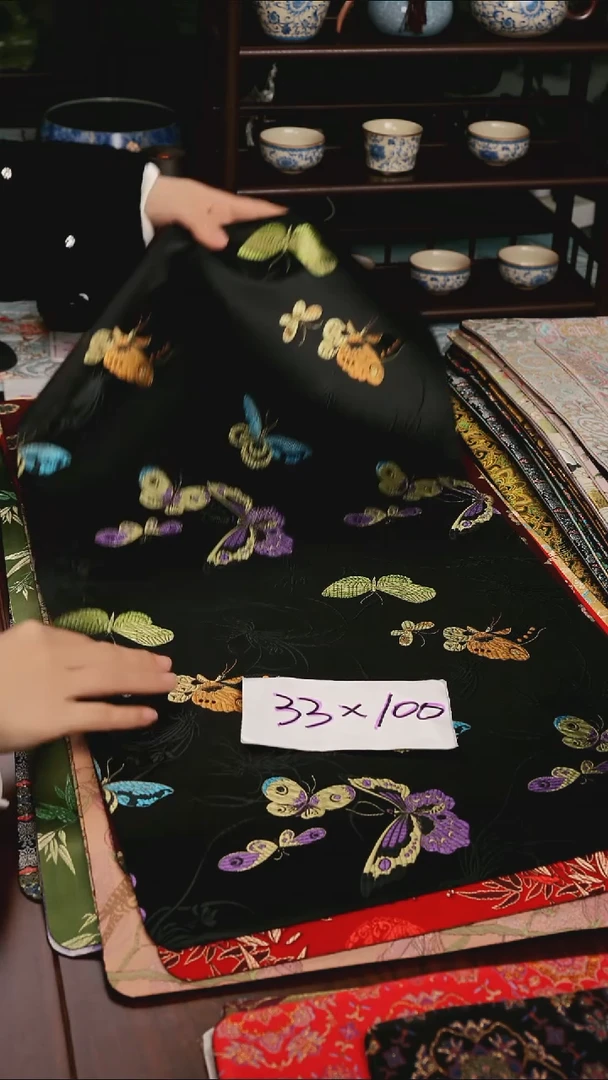 【梦幻蝴蝶单面】中国风干泡织锦茶席33*100