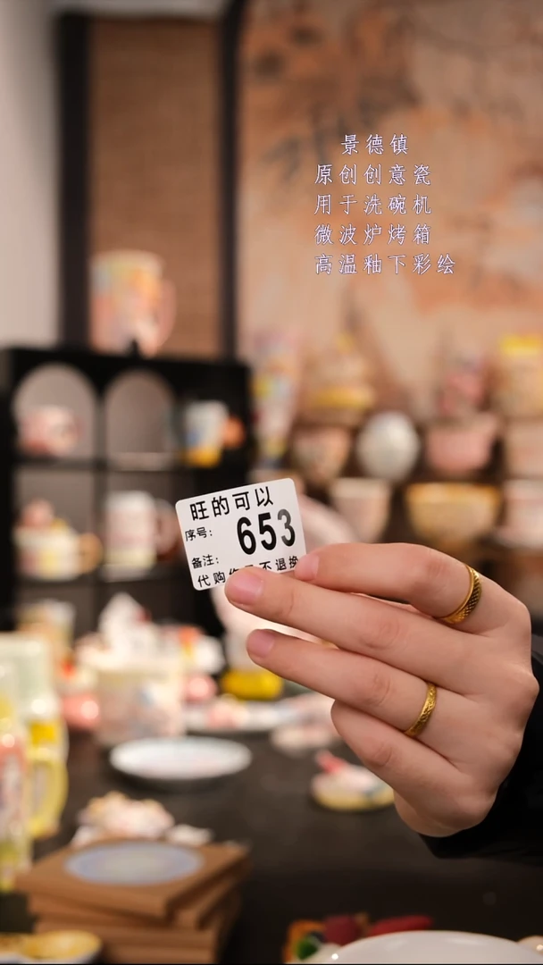 摆件陶山*耶旺的可以陶瓷手工手绘设计师款