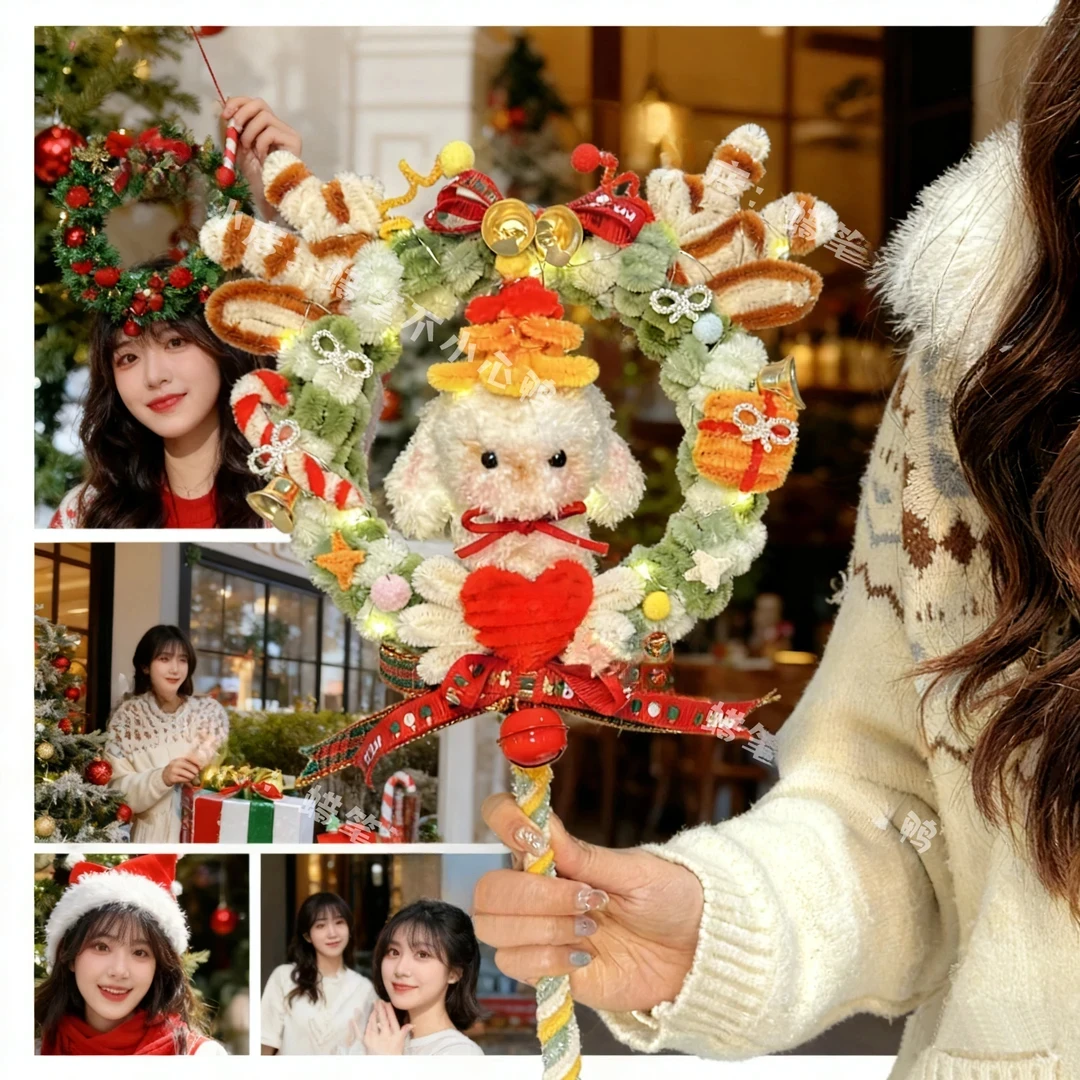 手工diy圣诞树小兔魔法棒圣诞节礼物扭扭棒手工diy材料包驾车个人