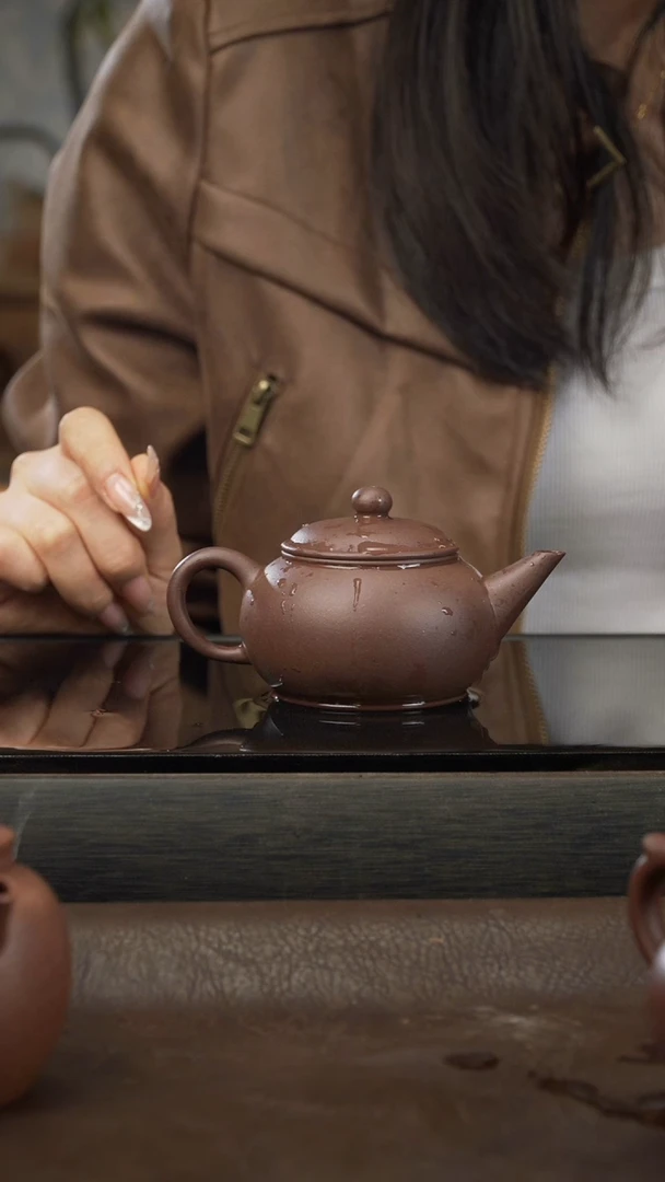 茶壶紫砂28，水平，天青泥，150cc