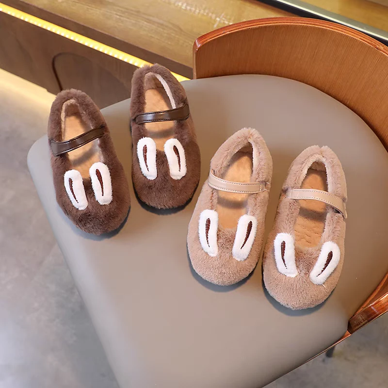 女童毛毛鞋冬季儿童鞋子小女孩公主鞋棉鞋保暖加绒豆豆鞋9905