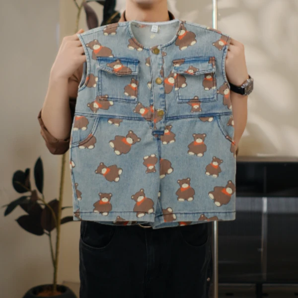 【番禧专属】2025夏季中性卡通套装宽松薄款装韩版儿童连体衣