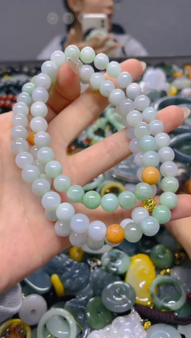 颈饰未镶嵌翡翠7MM/ N /翡翠A货，一件也是批发价