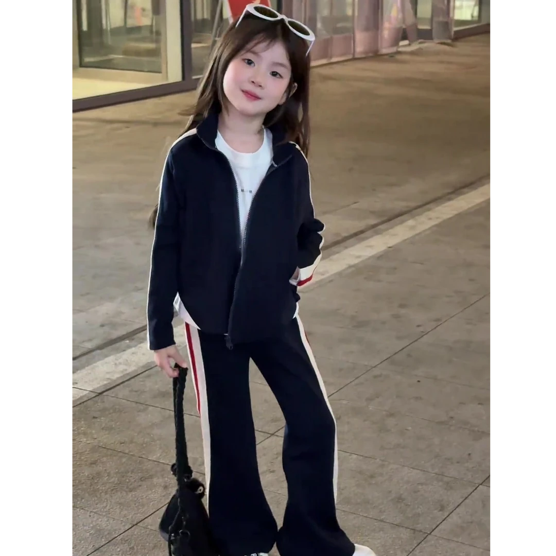 童装女童套装秋季新款儿童运通外套休闲裤子两件套潮