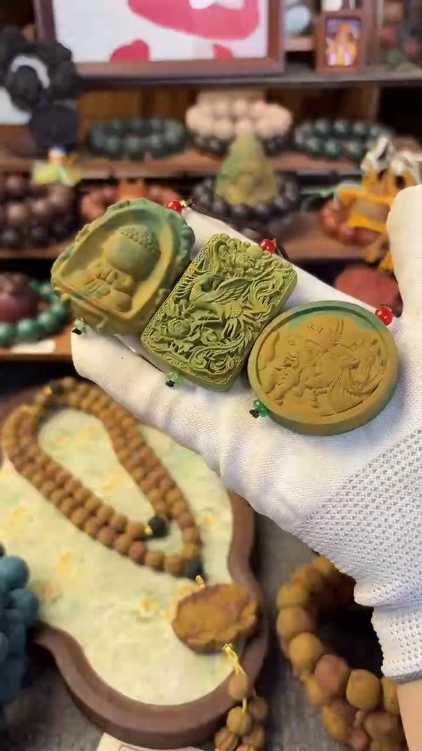 泥塑柚见清茶桂花香牌三个