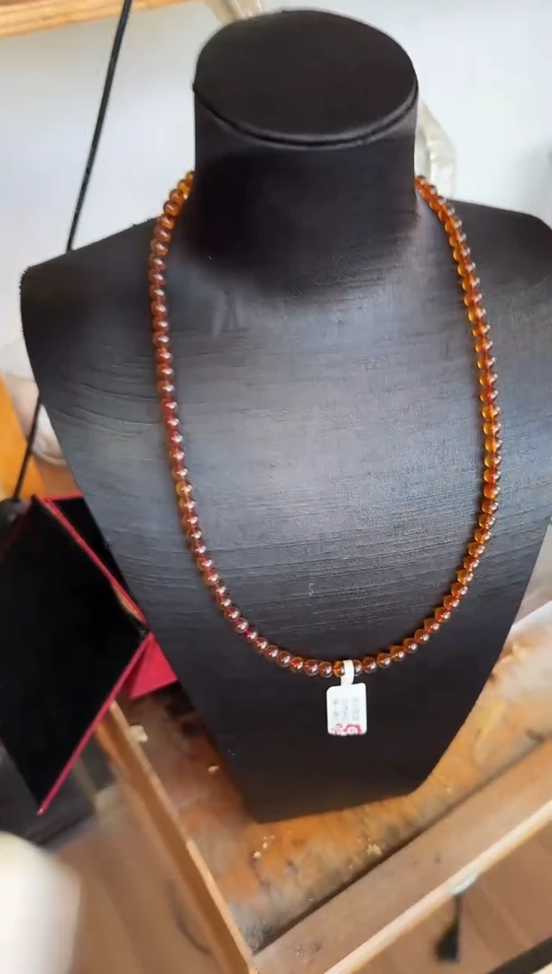 琥珀颈饰未镶嵌#11缅甸琥珀紫罗兰妈妈链5mm