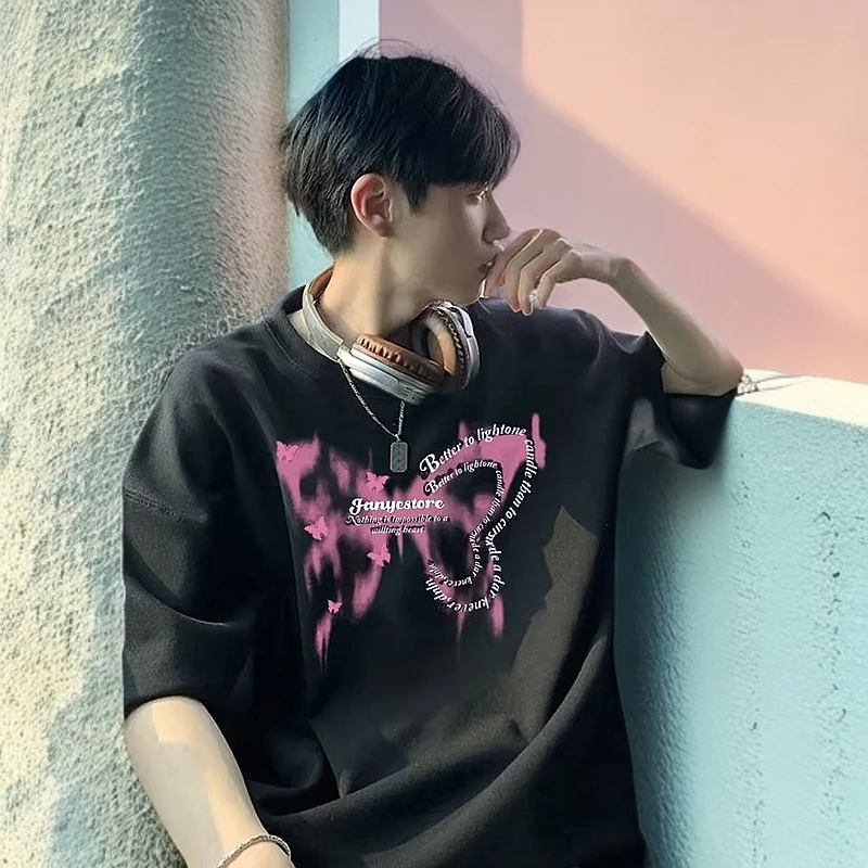 加肥大码300斤美式潮牌潮流纯棉短袖t恤男女夏季新款半袖宽松上衣