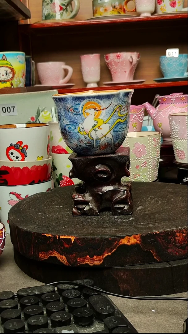 摆件陶景德镇高温手绘陶瓷有瑕
