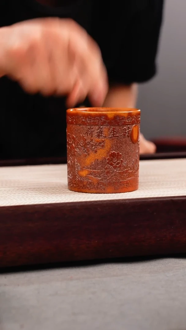 茶壶紫砂龙骨金砂 和气生财直筒杯