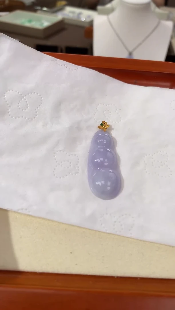 【闪购商品】翡翠颈饰18K金镶嵌天然缅甸a货翡翠