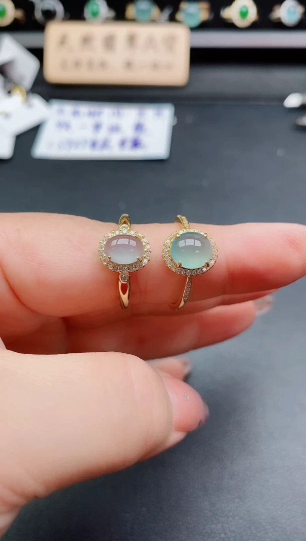 银S925镶嵌戒指翡翠1