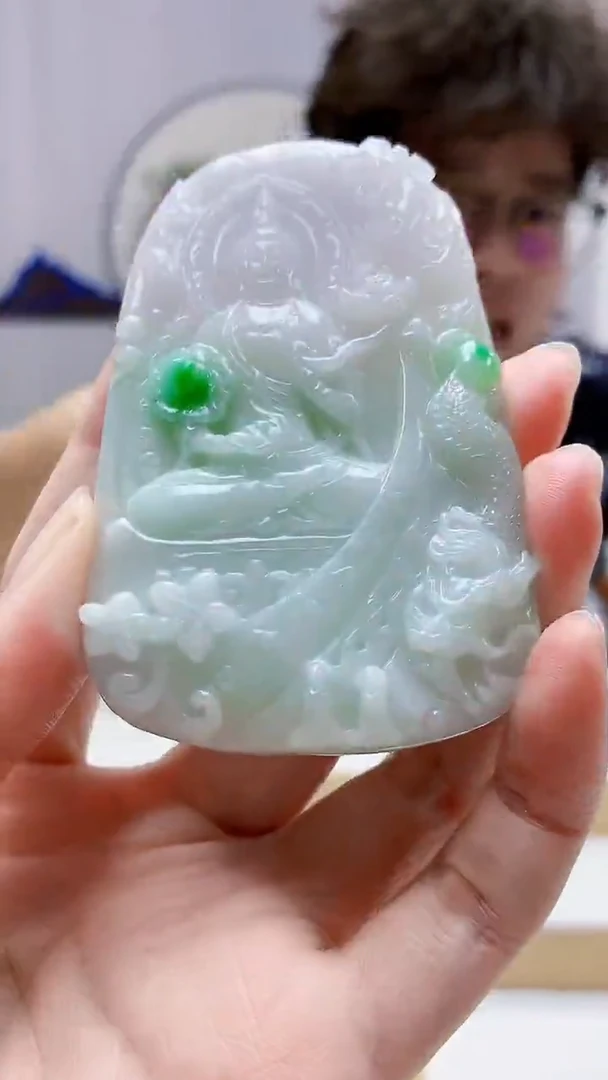 未镶嵌定制翡翠4688zm-毛货挂件观音84