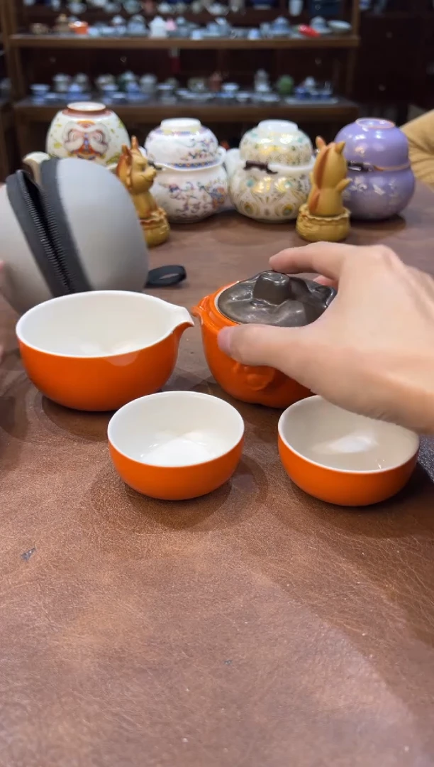 真的很便宜超好看会开片的旅行茶具